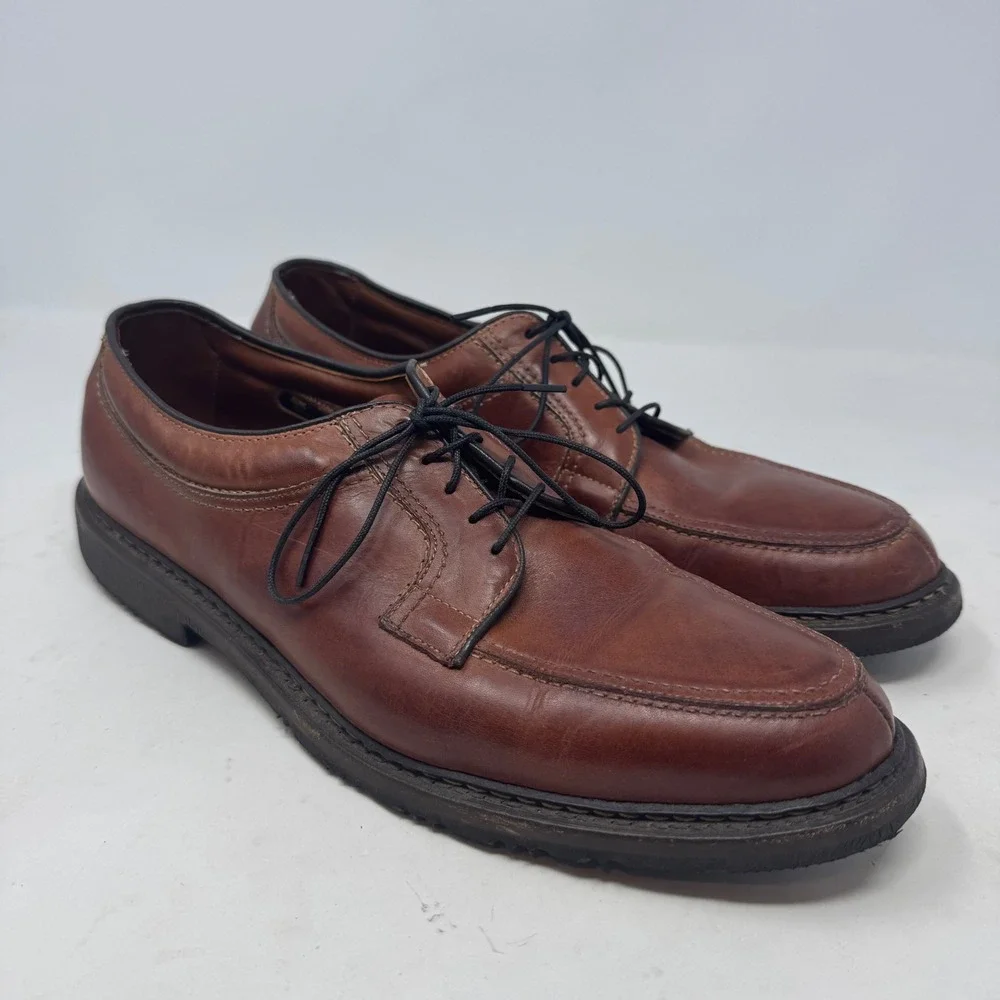 Allen Edmonds Wilbert Brown Leather Split Toe Derby Shoes Mens 11.5 B 1951